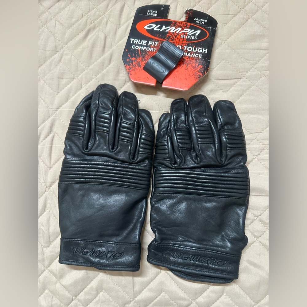 XL OLYMPIA GLOVES STYLE #103 Black Leather Men's Gloves